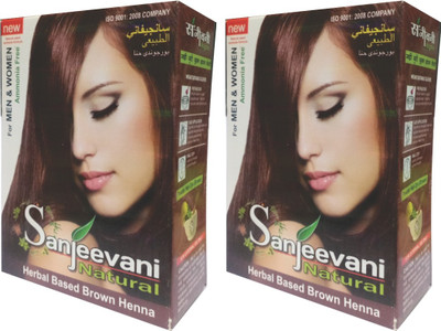 

SANJEEVANI NATURAL Herbal Based Ammonia Free Brown Henna for Men & Women Pack of 2(120 g)