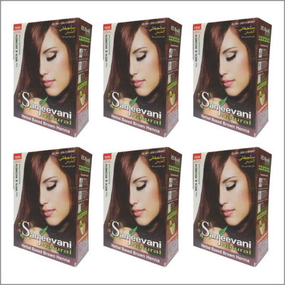 

SANJEEVANI NATURAL Herbal Based Ammonia Free Brown Henna for Men & Women Pack Of 6(240 g)