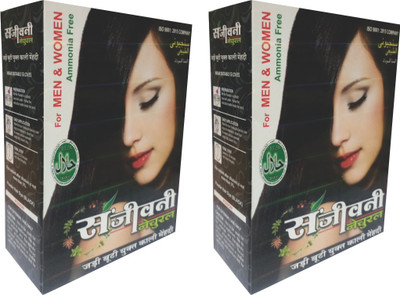 

SANJEEVANI NATURAL Herbal Based Ammonia Free Black Henna For Men & Women Pack Of 2(120 g)