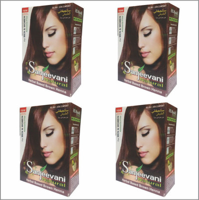 

SANJEEVANI NATURAL Herbal Based Ammonia Free Brown Henna for Men & Women Pack Of 4(240 g)