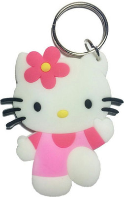GCT Double Sided Hello Kitty (Design-3) Cartoon Movie Character Rubber Keychain for Car Bike Men Women Keyring Key Chain