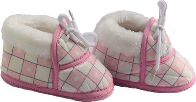 shyam Boys & Girls Lace Casual Boots(Pink, Baby pink;white