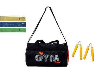 

Credence Gym duffel bag with loop bands and 2 wooden hand grips Gym & Fitness Kit