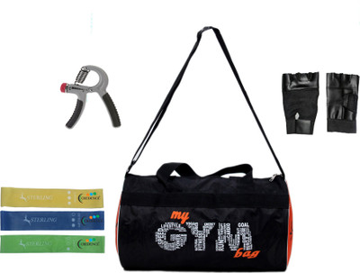 

Credence Gym Dufflel Bag with Adjustable ahnd grip Gloves and Loop band Gym & Fitness Kit