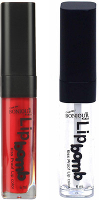 

Bonjour Paris Kiss Proof Pur Matte Lip Gloss(12 ml, Dark Red 07, Top Coat 17)