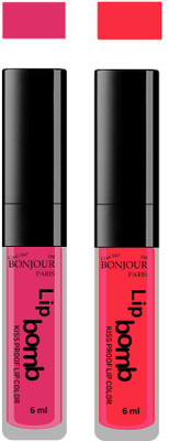 

Bonjour Paris Kiss Proof Pur Matte Lip Gloss(12 ml, Pink 05, Peach 08)