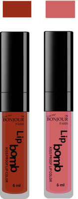 

Bonjour Paris Kiss Proof Pur Matte Lip Gloss(12 ml, Tan 04, Nute 06)