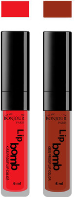 

Bonjour Paris Kiss Proof Pur Matte Lip Gloss(12 ml, Red 02, Tan 04)