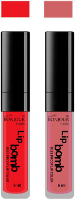 

Bonjour Paris Kiss Proof Pur Matte Lip Gloss(12 ml, Red 02, Nute 06)