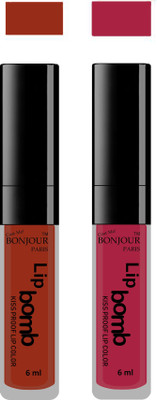

Bonjour Paris Kiss Proof Pur Matte Lip Gloss(12 ml, Tan 04, Wine 12)