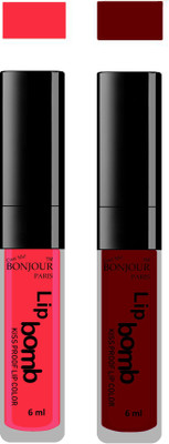 

Bonjour Paris Kiss Proof Pur Matte Lip Gloss(12 ml, Peach 08, Mauve 11)