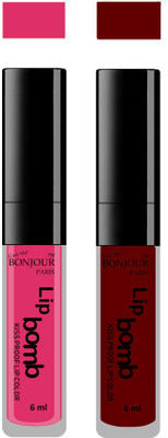 

Bonjour Paris Kiss Proof Pur Matte Lip Gloss(12 ml, Pink 05, Mauve 11)