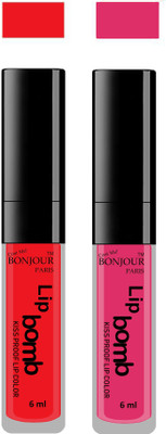 

Bonjour Paris Kiss Proof Pur Matte Lip Gloss(12 ml, Red 02, Pink 05)