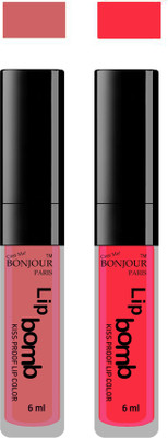 

Bonjour Paris Kiss Proof Pur Matte Lip Gloss(12 ml, Nute 06, Peach 08)