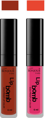

Bonjour Paris Kiss Proof Pur Matte Lip Gloss(12 ml, Tan 04, Pink 05)
