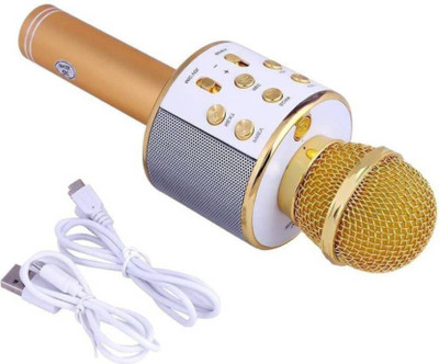 

Pestana Small Shape Microphone BT Speaker for Karaoke mic WS858 microphone for kids/ Singer Microphone(Gold)