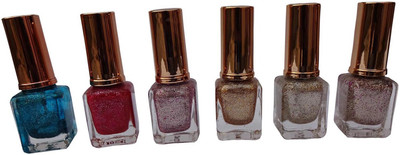 

KASCN ORIGINAL HIGH QUALITY B.GARDEN BEAUTIFULL MULTICOLOR AND SHIMMER NAIL PAINT FOR ALL SKIN TONE (6 PC) MULTICOLOR(Pack of 6)