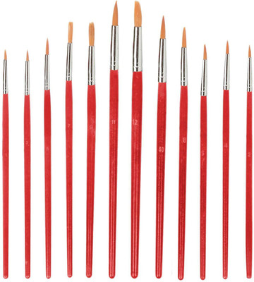 

Treely Artist Professional Painting Brushes Set, Wooden Long Handle Brush, Red(Set of 1, Red)