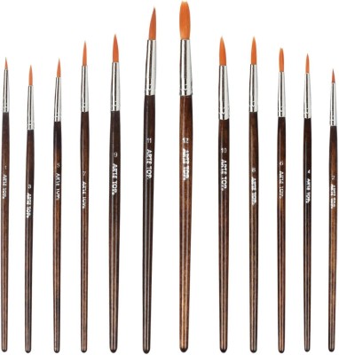 

Treely Artist Professional Painting Brushes Set, Wooden Long Handle Brush, Brown(Set of 1, Brown)