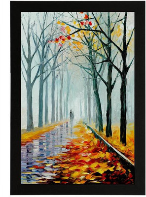 Masstone Modern Art UV Matt textured Digital Reprint 20 inch x 14 inch Painting(With Frame)