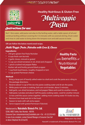

NutraHi Multigveggie Gluten Free Pasta 250g Fusilli Pasta(250 g)