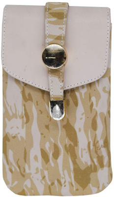

Bagaholics Ethnic Saree Clutch Leather Phone Sling Cover with Waist Clip Mobile Pouch(White)