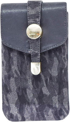 

Bagaholics Ethnic Saree Clutch Leather Phone Sling Cover with Waist Clip Mobile Pouch(Black)