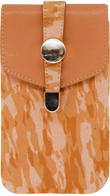 

Bagaholics Ethnic Saree Clutch Leather Phone Sling Cover with Waist Clip Mobile Pouch(Gold)