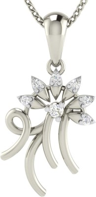 avsar SHREE Shape God Pendant 18kt Diamond White Gold Pendant