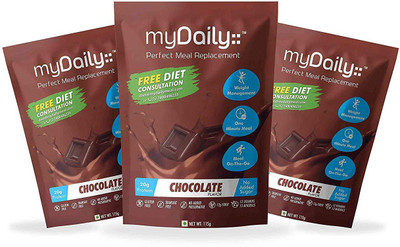 

myDaily Perfect Meal Replacement for weight loss, Pack of 3 ( Chocolate flavor ) Protein Blends(445 g, Chocolate)