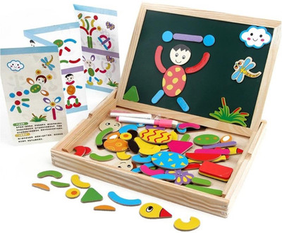 

kidoz kingdom FANTASTIC WOODEN EASEL MAGNETIC BOARD 2 IN 1(30 Pieces)