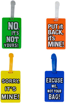 

Shoppernation Luggage Tags Funny Cute Message - Pack of 4 (CLNT37) - Bag Travel Tags Luggage Tag(Multicolor)