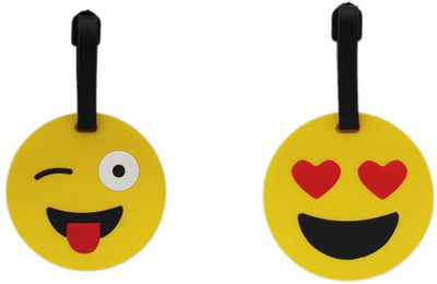 

Shoppernation Luggage Tag Emoji Smiley Design - Pack of 2 (CLNT25) - Bag Travel Tags Luggage Tag(Multicolor)