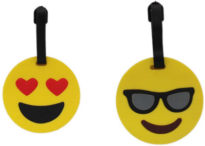 

Shoppernation Luggage Tag Emoji Smiley Design - Pack of 2 (CLNT26) - Bag Travel Tags Luggage Tag(Multicolor)