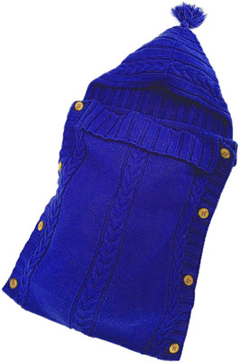 

Babymoon Organic Knitted Swaddle Sleeping Bag Sleep Sack-Wrapping Blanket-Baby Cover Sleeping Bag(Blue, Royal blue