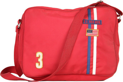 

U.S. Polo Assn Men Casual Red Nylon Messenger Bag