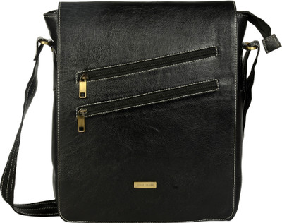 

Brand Leather Boys & Girls Casual Black Genuine Leather Sling Bag