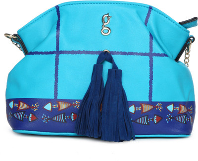 

Global Desi Women Casual Blue PU Sling Bag