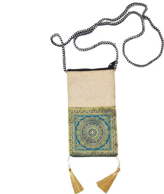 

37Thirtyseven Girls Casual, Evening/Party, Formal Blue, Gold Silk Sling Bag
