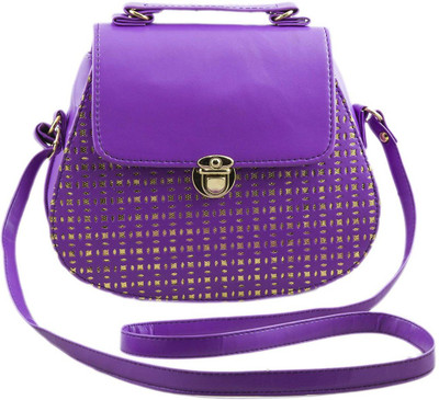 

Voaka Women Casual Purple Canvas Sling Bag