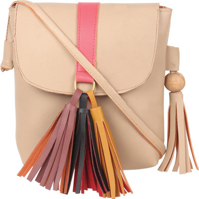 

Roshiaaz Girls Casual Beige Canvas Sling Bag