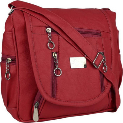 

AL Noone Star Women Evening/Party Maroon PU Sling Bag