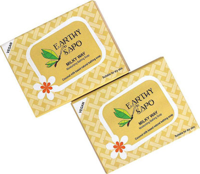 

Earthy Sapo Milky Way Moisturizing Bathing Soap (coconut milk)- set of 2(200 g, Pack of 2)
