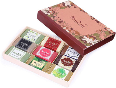 

RAUDAH 100% Natural Handmade Soap Collection Set of 9 Pcs (30g Each)(270 g, Pack of 9)