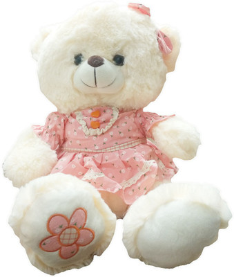 

My Baby Excels Bear with Pink Dress & Bow 35 cm - 35 cm(Pink)