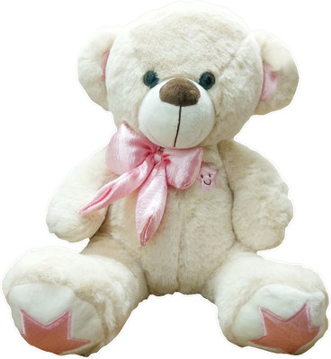 

My Baby Excels Bear Plush with Side Satin Pink Bow Brown Colour 50 cm - 50 cm(Brown)