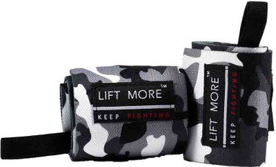 

LIFT MORE Wrist with Thumb Support - Weight Lifting, Powerlifting, Training (1 Pair) Waist Support (, Grey