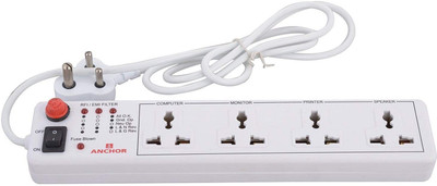 

Anchor Power Trip Guard (4 Way) 4 Socket Surge Protector(White)