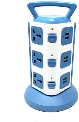 

Cellphonez 3 Layers with 9 EU Outlets and 6 Ports 2.1A USB Smart Power Sockets, Overload Protector. (9 Sockets with 6 USB Ports) 9 Socket Surge Protector(Multicolor)