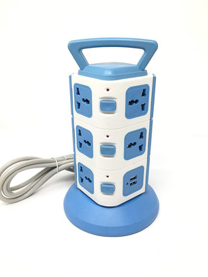 

Cellphonez 3 Layers with 11 EU Outlets and 2 Ports 2.1A USB Smart Power Sockets, Overload Protector. (11 Sockets with 2 USB Ports) 11 Socket Surge Protector(Blue)